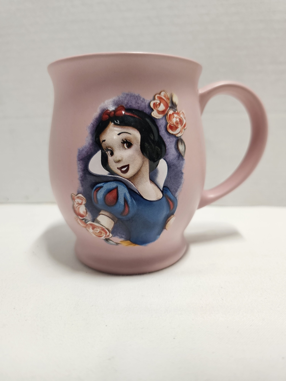 Snow White 3D Embossed Pink Coffee Mug Disney Store Floral
